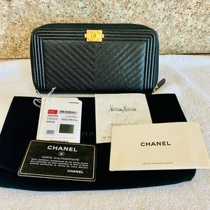Chanel Boy wallet gold hardware